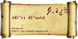 Jári Évald névjegykártya